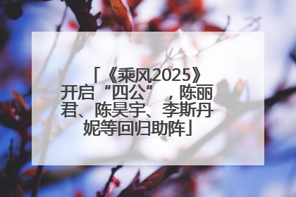 《乘风2025》开启“四公”，陈丽君、陈昊宇、李斯丹妮等回归助阵