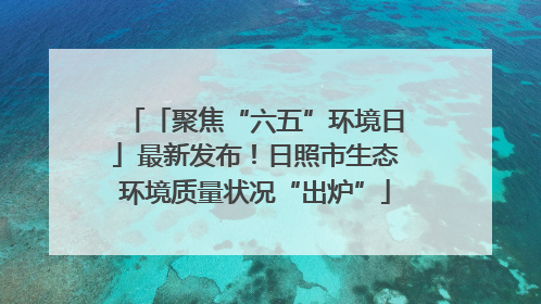 「聚焦“六五”环境日」最新发布！日照市生态环境质量状况“出炉”