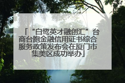 “白鹭英才融创汇”台商台胞金融信用证书综合服务政策发布会在厦门市集美区成功举办