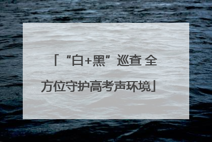 “白+黑”巡查 全方位守护高考声环境