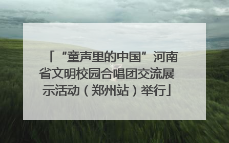 “童声里的中国”河南省文明校园合唱团交流展示活动（郑州站）举行