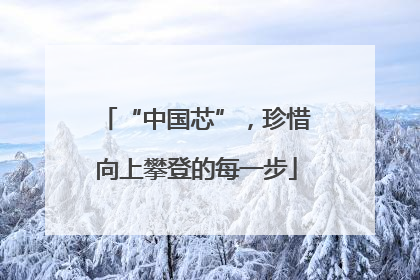 “中国芯”，珍惜向上攀登的每一步