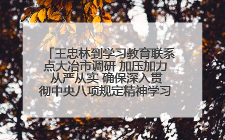 王忠林到学习教育联系点大冶市调研 加压加力 从严从实 确保深入贯彻中央八项规定精神学习教育取得实效