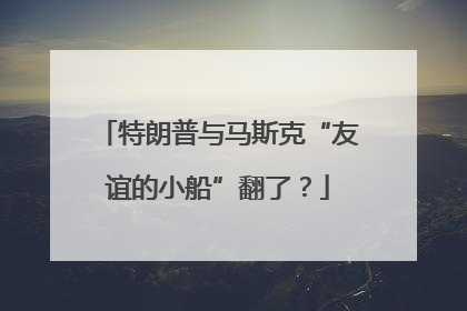 特朗普与马斯克“友谊的小船”翻了？