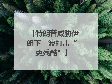 特朗普威胁伊朗下一波打击“更残酷”