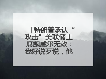 特朗普承认“攻击”美联储主席鲍威尔无效：我好说歹说，他就是不降息