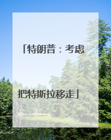 特朗普：考虑把特斯拉移走