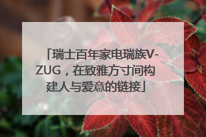 瑞士百年家电瑞族V-ZUG，在致雅方寸间构建人与爱意的链接