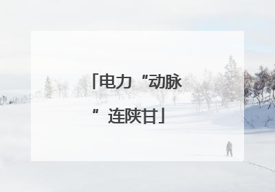 电力“动脉”连陕甘