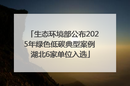 生态环境部公布2025年绿色低碳典型案例 湖北6家单位入选