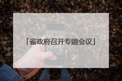省政府召开专题会议