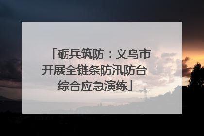 砺兵筑防：义乌市开展全链条防汛防台综合应急演练