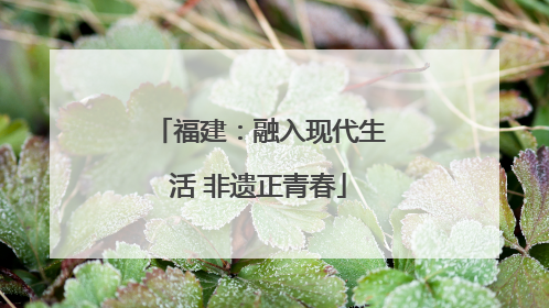 福建：融入现代生活 非遗正青春