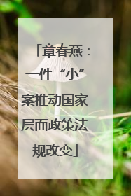 章春燕：一件“小”案推动国家层面政策法规改变