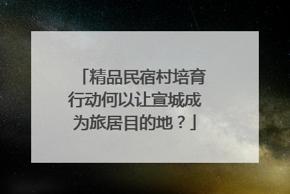 精品民宿村培育行动何以让宣城成为旅居目的地？