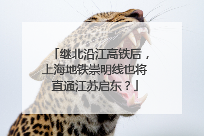 继北沿江高铁后，上海地铁崇明线也将直通江苏启东？