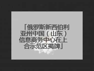 俄罗斯新西伯利亚州中国(山东)信息商务中心在上合示范区揭牌