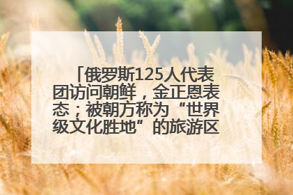俄罗斯125人代表团访问朝鲜，金正恩表态；被朝方称为“世界级文化胜地”的旅游区，将首次接待俄游客