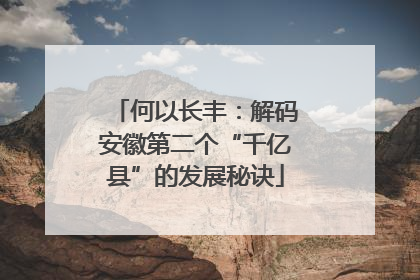 何以长丰：解码安徽第二个“千亿县”的发展秘诀