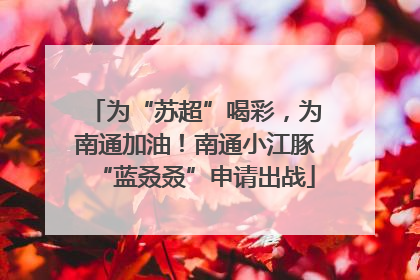 为“苏超”喝彩，为南通加油！南通小江豚“蓝叒叒”申请出战