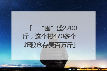 一“囤”盛2200斤，这个村470多个新粮仓存麦百万斤