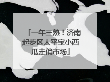 一年三熟！济南起步区太平宝小西瓜走俏市场
