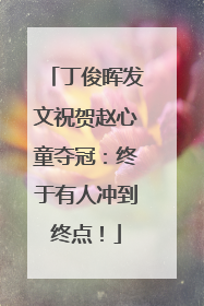 丁俊晖发文祝贺赵心童夺冠：终于有人冲到终点！