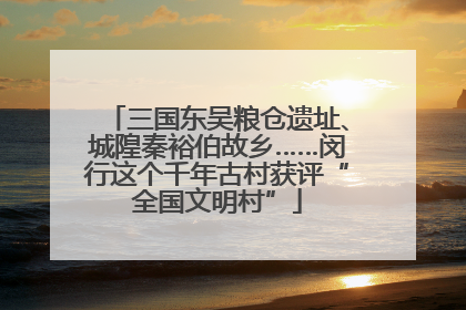 三国东吴粮仓遗址、城隍秦裕伯故乡……闵行这个千年古村获评“全国文明村”