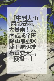 中到大雨局部暴雨、大暴雨！云南或成全国降雨最强区域！昆明发布重要天气预报！