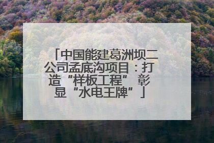 中国能建葛洲坝二公司孟底沟项目：打造“样板工程” 彰显“水电王牌”
