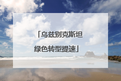 乌兹别克斯坦绿色转型提速
