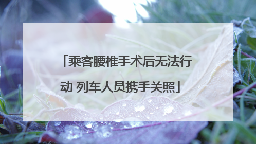 乘客腰椎手术后无法行动 列车人员携手关照