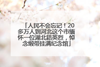 人民不会忘记！20多万人到河北这个市缅怀一位湖北籍英烈，悼念缎带挂满纪念馆