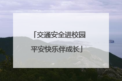 交通安全进校园 平安快乐伴成长