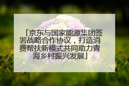京东与国家能源集团签署战略合作协议，打造消费帮扶新模式共同助力青海乡村振兴发展