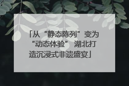从“静态陈列”变为“动态体验” 湖北打造沉浸式非遗盛宴