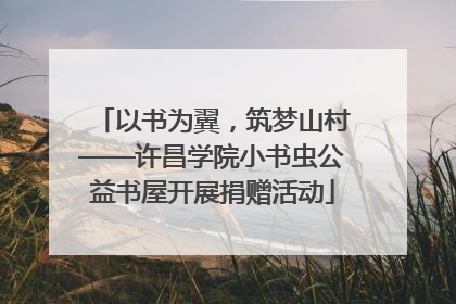 以书为翼，筑梦山村——许昌学院小书虫公益书屋开展捐赠活动