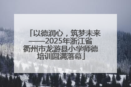 以德润心，筑梦未来——2025年浙江省衢州市龙游县小学师德培训圆满落幕