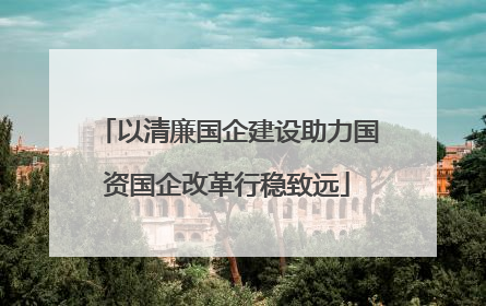 以清廉国企建设助力国资国企改革行稳致远