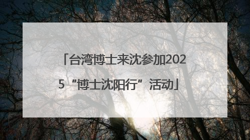 台湾博士来沈参加2025“博士沈阳行”活动