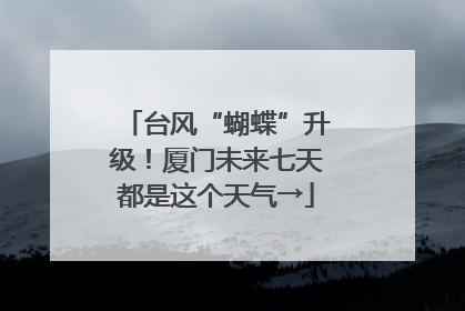 台风“蝴蝶”升级！厦门未来七天都是这个天气→