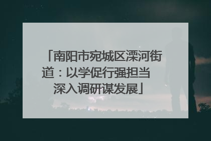 南阳市宛城区溧河街道：以学促行强担当 深入调研谋发展