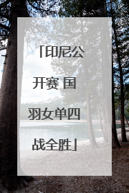 印尼公开赛 国羽女单四战全胜
