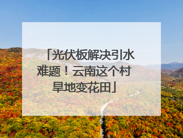 光伏板解决引水难题！云南这个村旱地变花田