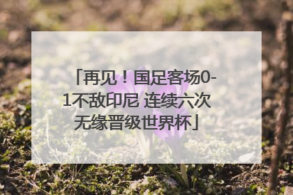 再见！国足客场0-1不敌印尼 连续六次无缘晋级世界杯