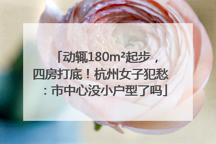 动辄180m²起步，四房打底！杭州女子犯愁：市中心没小户型了吗