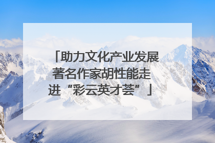 助力文化产业发展 著名作家胡性能走进“彩云英才荟”