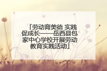 劳动育美德 实践促成长——岳西县包家中心学校开展劳动教育实践活动