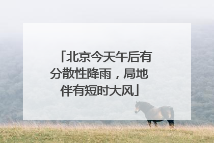 北京今天午后有分散性降雨，局地伴有短时大风