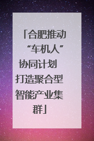 合肥推动“车机人”协同计划 打造聚合型智能产业集群